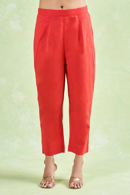 Samyukta Singhania_Purple Cotton Gota Patti Lace Hem Anarkali Pant Set _Online_at_Aza_Fashions