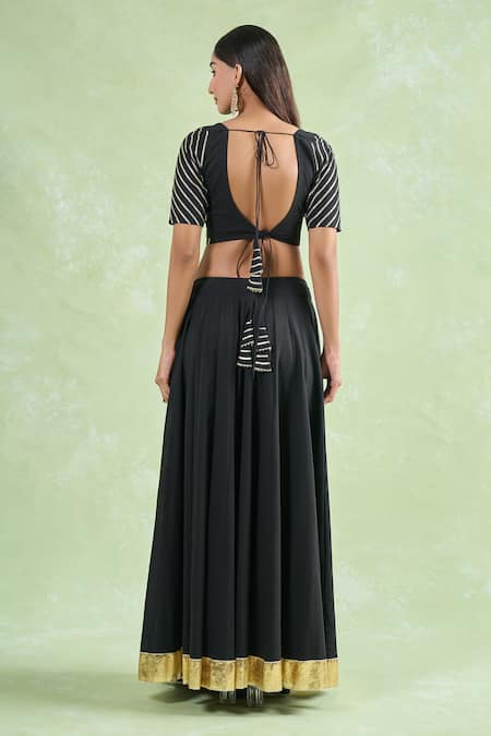 Naintara Bajaj Black Gota Work Lehenga Set 