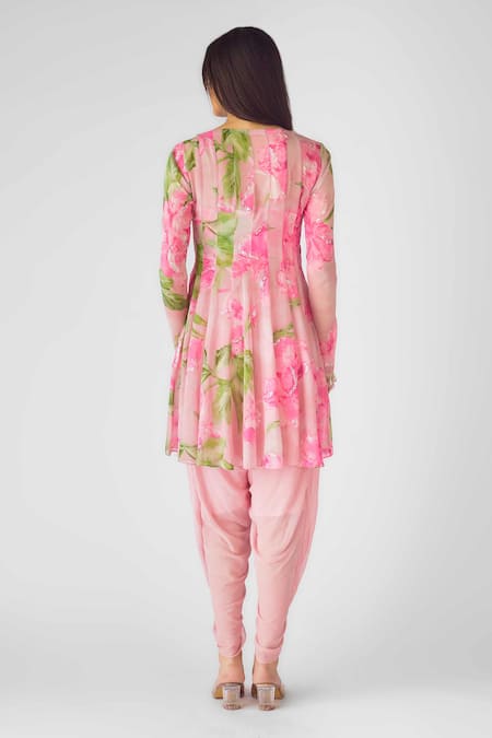Basanti - Kapde Aur Koffee Floral Printed Kurta & Dhoti Pant Set 