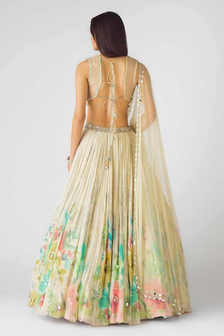 Basanti - Kapde Aur Koffee Embellished Botanic Lehenga Set 