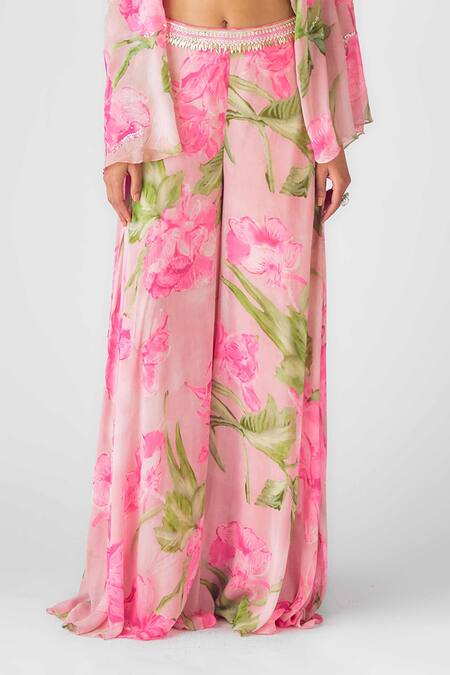 Buy Basanti - Kapde Aur Koffee Pink Crepe Sequins, Beads One Shoulder Embellished Bustier And Sharara Online at Aza Fashions Buy_Basanti - Kapde Aur Koffee_Pink Crepe Sequins, Beads One Shoulder Embellished Bustier And Sharara_Online_at_Aza_Fashions