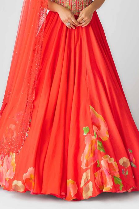 Buy Basanti - Kapde Aur Koffee Red Georgette Sequins, Beads Sweetheart Floral Embellished Lehenga Corset Set Online at Aza Fashions Buy_Basanti - Kapde Aur Koffee_Red Georgette Sequins, Beads Sweetheart Floral Embellished Lehenga Corset Set_Online_at_Aza_Fashions
