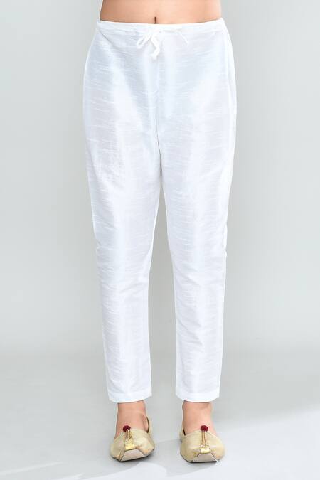 Buy_Petite Pomme_Red Brocade, Chanderi Floral Woven Kurta With Pant