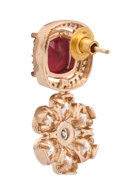 Just Shradhas Multi Color Fabric Flowers, Stones Kundan Embellished Necklace Set at Aza Fashions Just Shradhas_Multi Color Fabric Flowers, Stones Kundan Embellished Necklace Set _at_Aza_Fashions