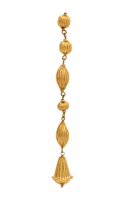 Buy_Just Shradhas_Gold Plated Carved Long Earrings _Online_at_Aza_Fashions