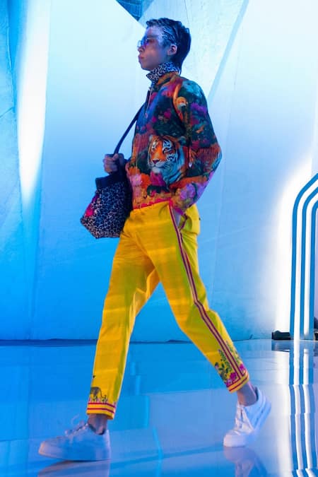 MR. Ajay Kumar Multicolor Jungle Print Jacket 