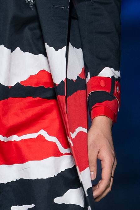 MR. Ajay Kumar_Black Cotton Abstract Floral Print Kurta Set _Online_at_Aza_Fashions