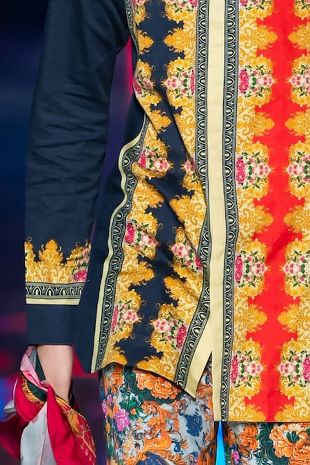 MR. Ajay Kumar_Multi Color Cotton Multicolor Geometric Print Shirt Kurta _Online_at_Aza_Fashions