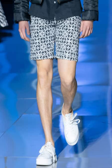 MR. Ajay Kumar Multi Color Geometric Print Shorts 