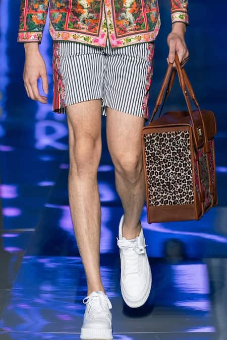 MR. Ajay Kumar Floral Stripe Print Shorts 