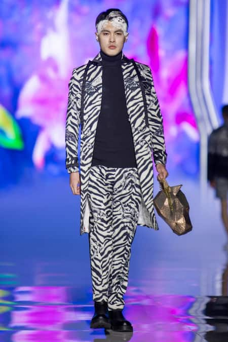 Mr. Ajay Kumar Zebra Print Casual Pant 