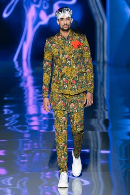 MR. Ajay Kumar Multicolor Floral Print Pant 