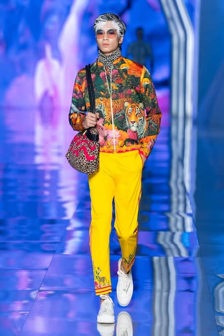 MR. Ajay Kumar Botanical Print Yellow Pant 