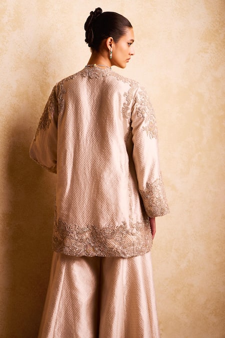 Pankaj & Nidhi Geometric Zari Embroidered Kurta & Sharara Set 