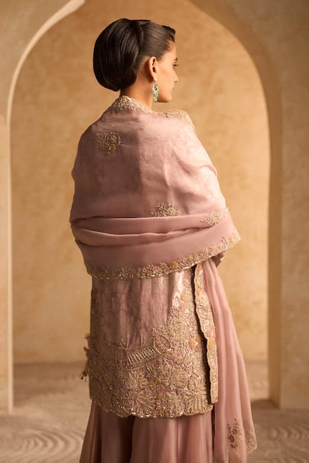 Pankaj & Nidhi Floral Zardozi Embellished Kurta Set 