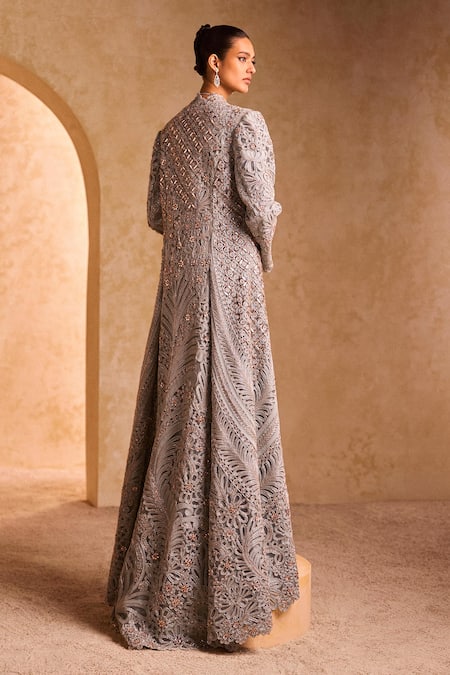 Pankaj & Nidhi Floral Woven Jumpsuit & Embellished Jacket 