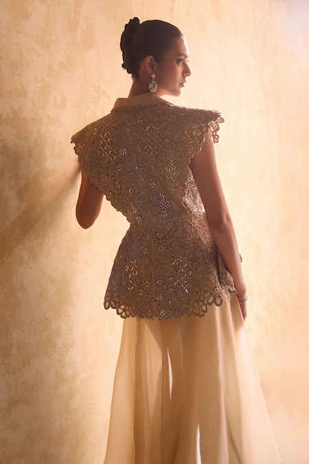 Pankaj & Nidhi Embellished Jacket & Flared Pant Set 