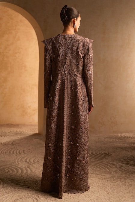 Pankaj & Nidhi Embroidered Jumpsuit With Longline Jacket 