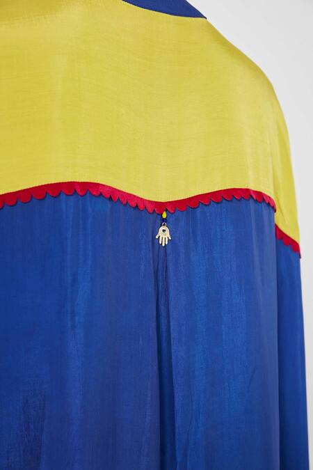 Shop Siddhartha Bansal Blue Silk, Cotton Embroidery Round Neck Paisley Kurta Set Online at Aza Fashions Shop_Siddhartha Bansal_Blue Silk, Cotton Embroidery Round Neck Paisley Kurta Set _Online_at_Aza_Fashions
