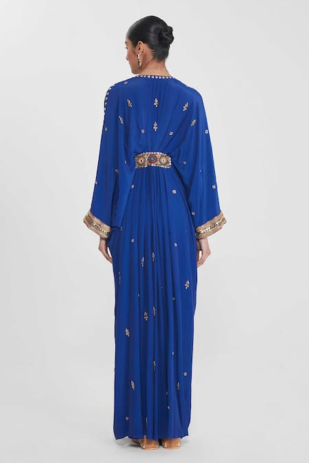 Siddhartha Bansal Pleated Kaftan With Embellished Waistband 