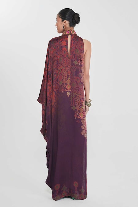 Siddhartha Bansal Multi Color Abstract Sequin One-Shoulder Dress 
