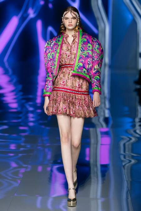 MR. Ajay Kumar Tiger Pattern Purple Jacket 