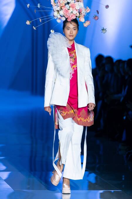 MR. Ajay Kumar White Side Slit Pant 