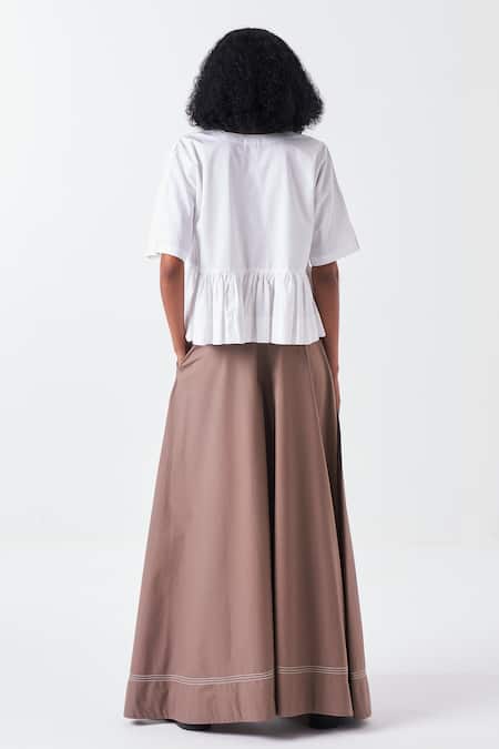 Three Cedar Brown Wide Legged Palazzo 