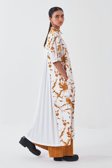 Buy Three Yellow Poplin Collared Floral Print Elbow Sleeves Shirt Dress Online at Aza Fashions Buy_Three_Yellow Poplin Collared Floral Print Elbow Sleeves Shirt Dress _Online_at_Aza_Fashions