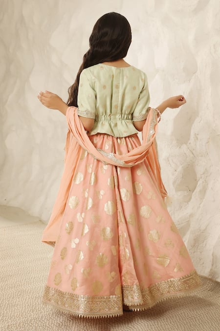Fayon Kids Bloom Woven Lehenga Set 