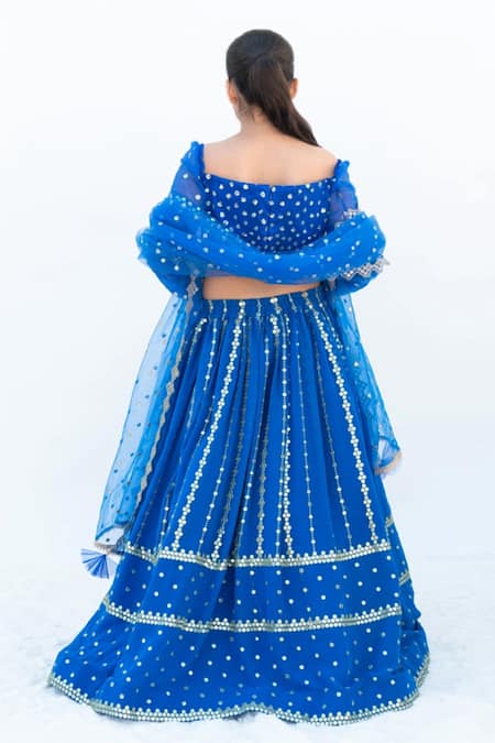Fayon Kids Faux Mirror Embellished Lehenga Set