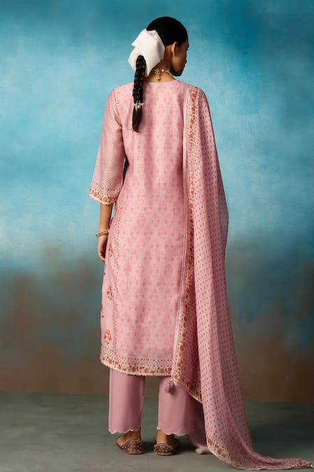 Karaj Jaipur Embroidered Kurta Palazzo Set