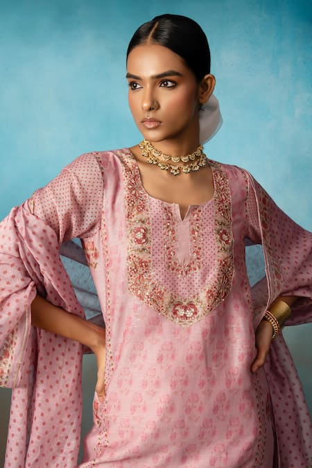 Shop Karaj Jaipur Purple Linen, Cotton Sequins, Embroidery, Tassels Square Neck Kurta Palazzo Set Online at Aza Fashions Shop_Karaj Jaipur_Purple Linen, Cotton Sequins, Embroidery, Tassels Square Neck Kurta Palazzo Set _Online_at_Aza_Fashions