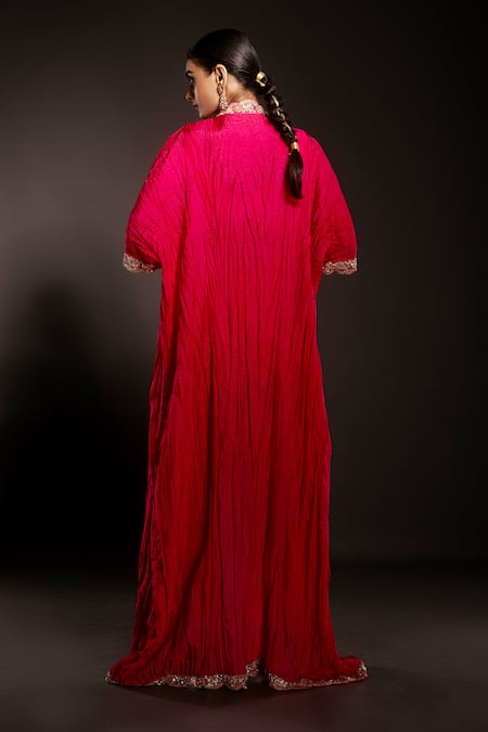 Krisha Sunny Ramani Embroidered Cape Pant Set 