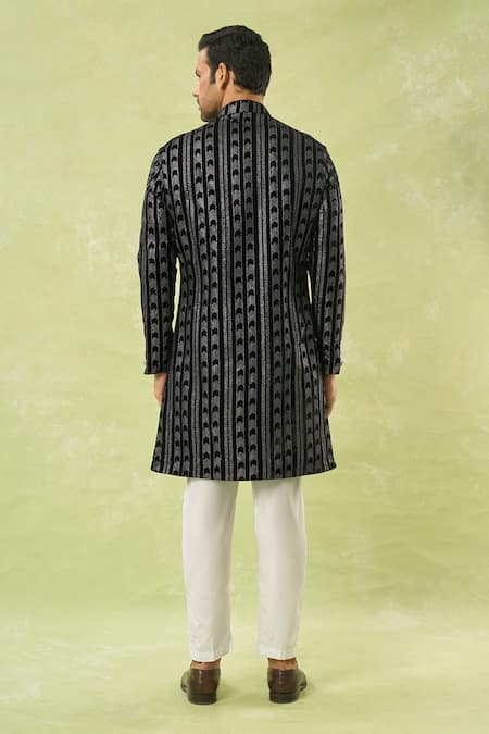 Arihant Rai Sinha Geometric Embroidered Sherwani & Polo Pant Set