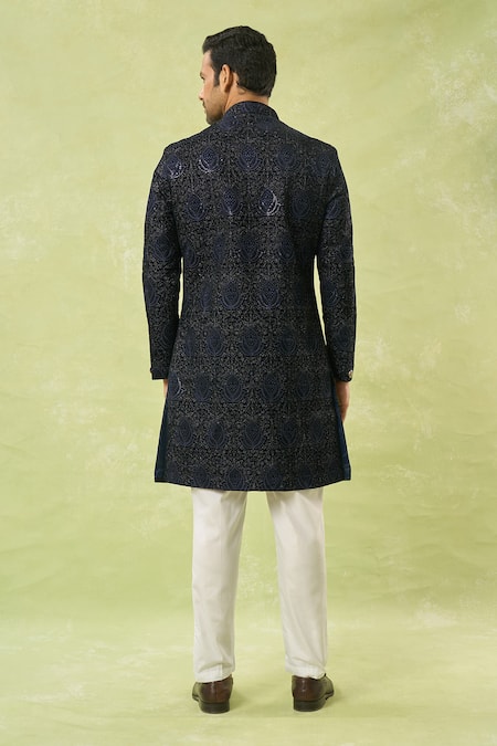 Arihant Rai Sinha Floral Embroidered Sherwani & Polo Pant Set 
