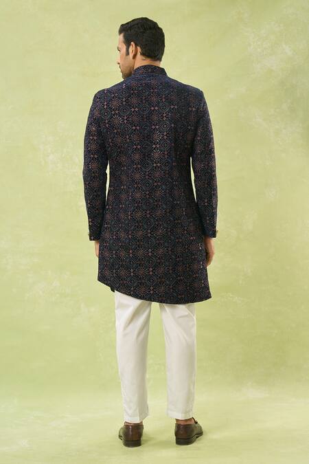 Arihant Rai Sinha Floral Sequin Embroidered Sherwani Set 