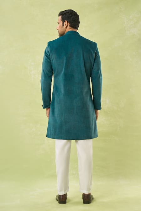 Arihant Rai Sinha Velvet Solid Sherwani & Pant Set 