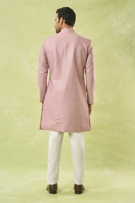 Arihant Rai Sinha Onion Pink Embroidered Sherwani & Polo Pant 