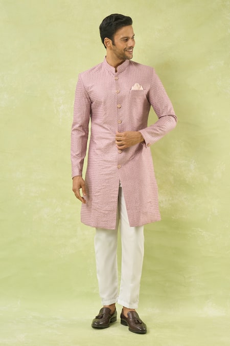 Arihant Rai Sinha Onion Pink Embroidered Sherwani & Polo Pant 