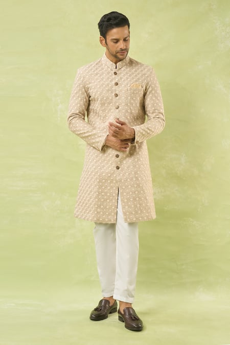 Arihant Rai Sinha Floral Woven Sherwani & Polo Pant Set 