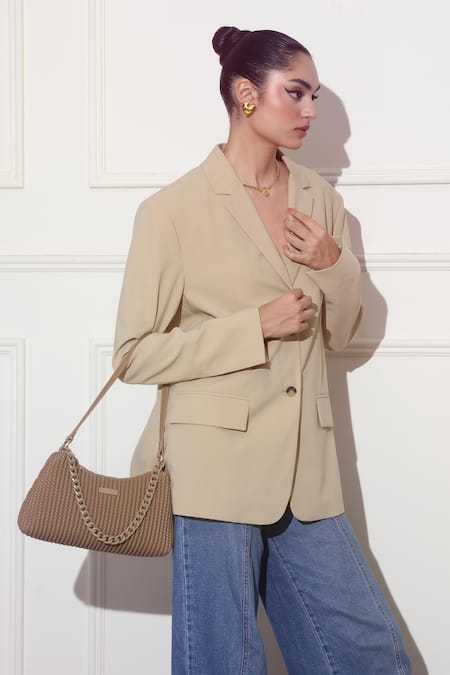 Buy_Mir Kash_Beige Braidey Textured Handbag _Online_at_Aza_Fashions