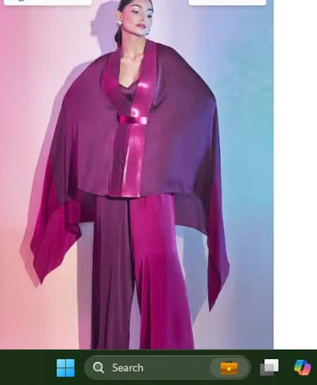 Amit Aggarwal Fuchsia & Plum Color Block Cape 