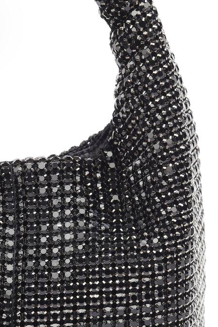 Shop_Mir Kash_Black Rhinestones Embellished Handbag 