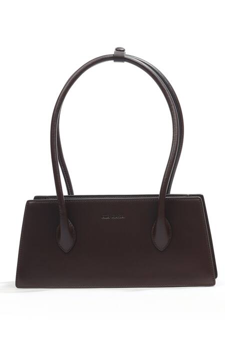 Buy_Mir Kash_Brown Trapeze Plain Box Bag _Online_at_Aza_Fashions