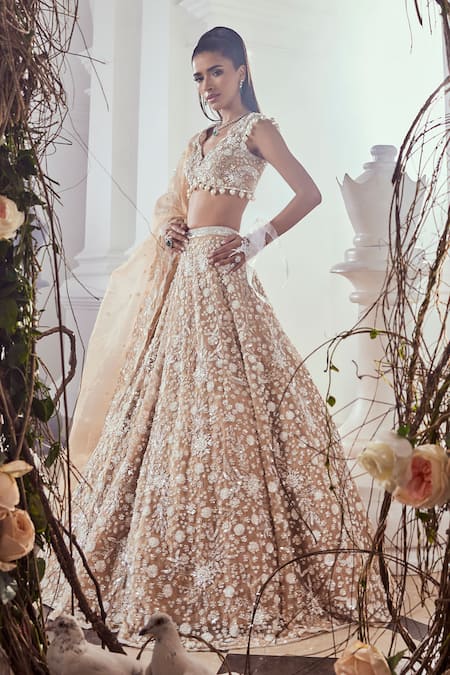 Swish By Dolcy And Simran Gold Bahar Embroidered Bridal Lehenga Set 