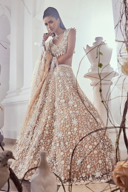 Swish By Dolcy And Simran Gold Bahar Embroidered Bridal Lehenga Set 