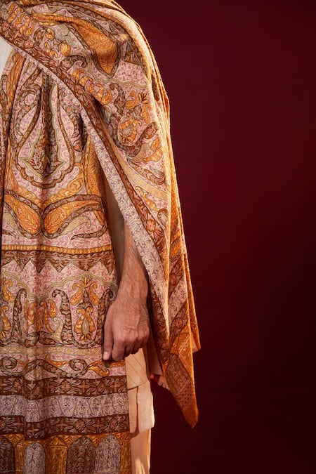 Shaza_Multi Color Multicolored Kalamkari Pashmina Stole _Online_at_Aza_Fashions