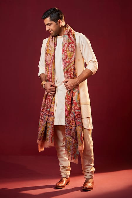 SHAZA Multicolored Kalamkari Shawl 