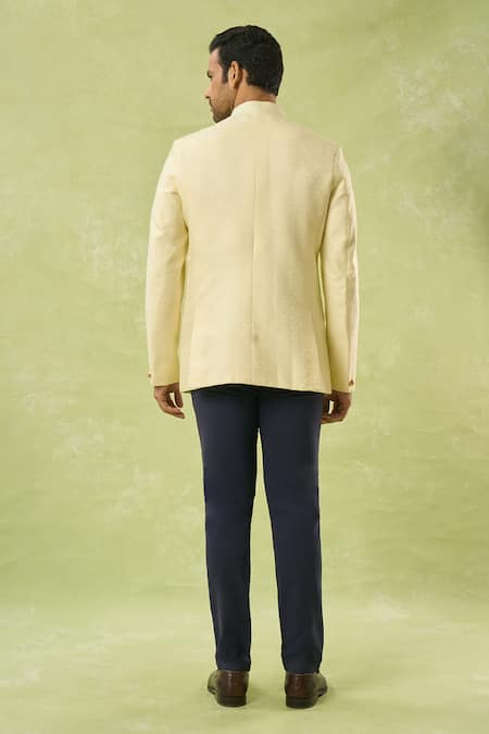 Spring Break Floral Jacquard Woven Bandhgala 